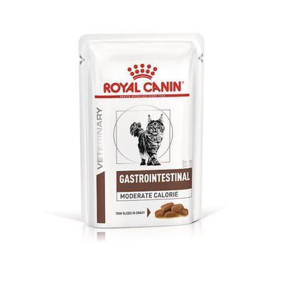Gastrointestinal Moderate Calorie Feline &ndash; дієтичний вологий корм у соусі для котів при порушенні травлення та панкреатиті (від 12 місяців). Упаковка 12шт*85г 400900119 фото