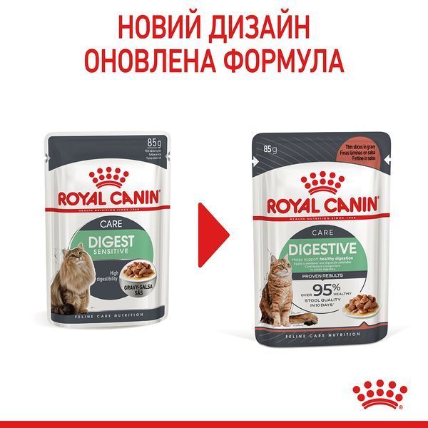 Digestive &ndash; вологий корм у соусі для котів з чутливим травленням (від 12 місяців). Упаковка 12шт*85г 4076001 фото