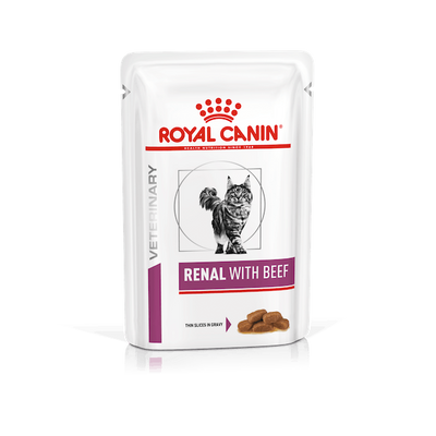 Renal Feline Beef Pouches Дієтичний вологий корм з яловичиною для котів при хворобах нирок. Упаковка 12шт*85г 40310010 фото